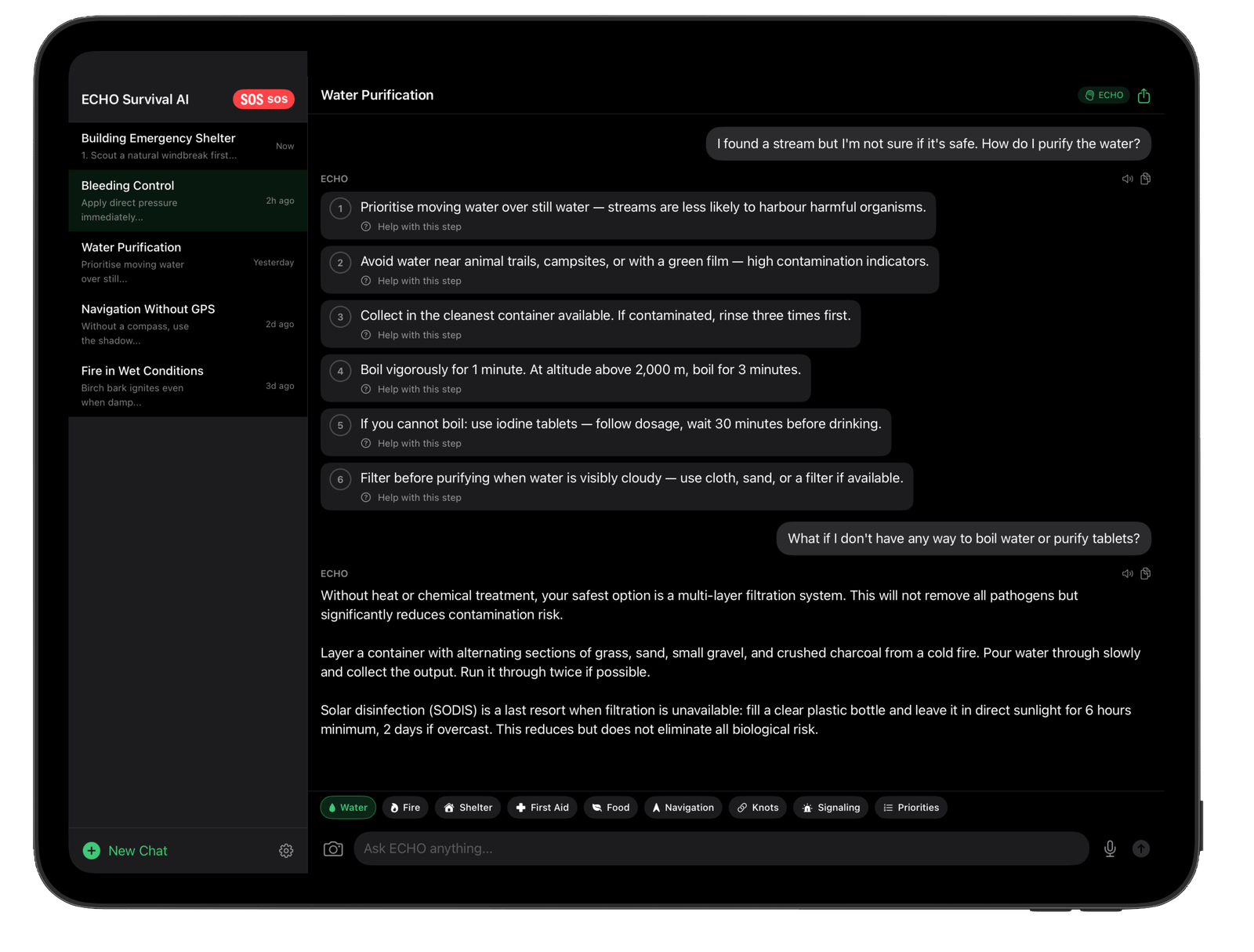 ECHO Survival AI battery-aware mode