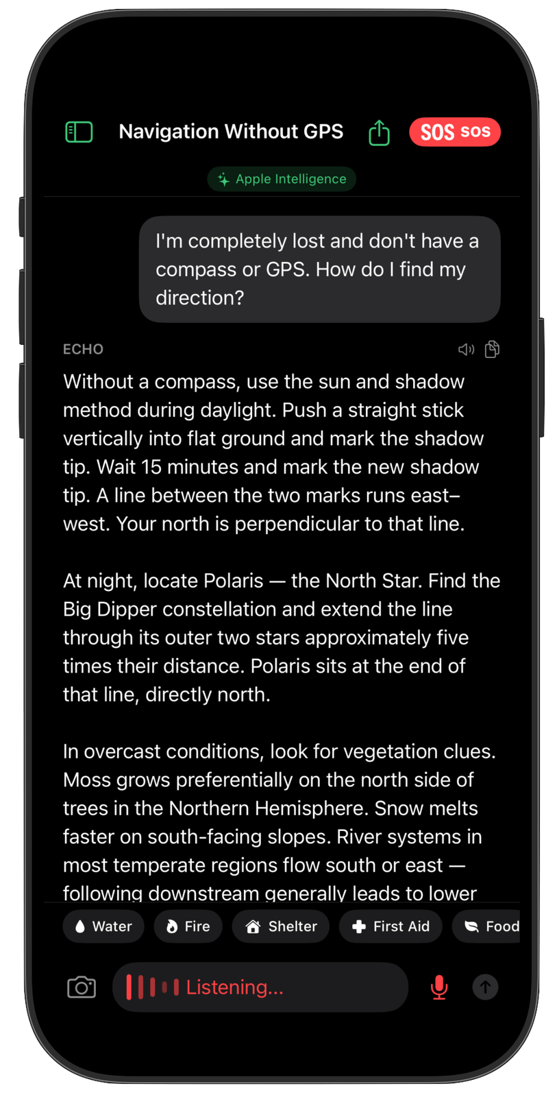 ECHO Survival AI emergency guidance