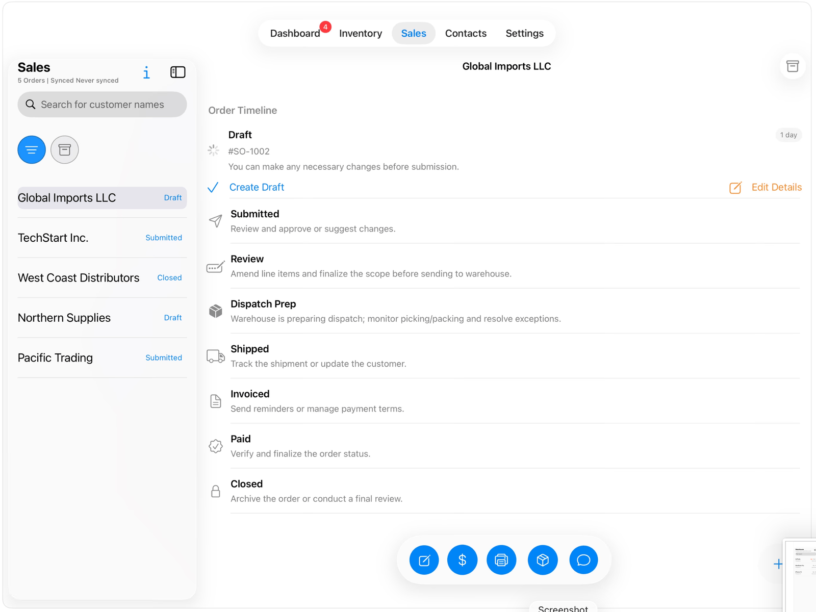 Operations dashboard screenshot